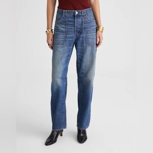 NWT Madewell Utility Darted Barrel Leg Jean Size 26 Kingsmark Wash $158 NV066
